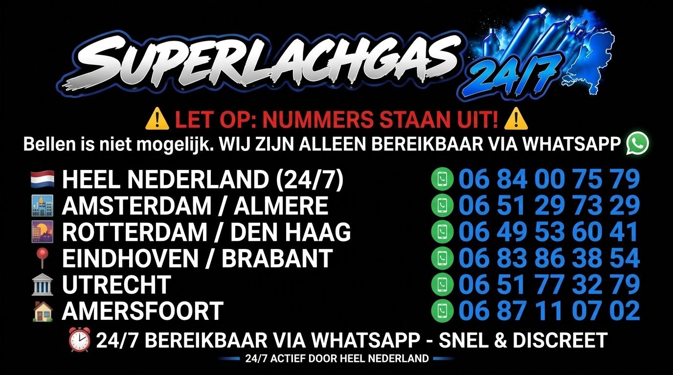 Lachgas Veenendaal bestellen via WhatsApp — Utrecht regio 24/7 bereikbaar